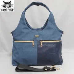 美品★わちふぃーるど ダヤン 2Way ショルダーバッグ トートバッグ WTMC-05 ブルー 青 ハンドバッグ DAYAN WACHIFIELD★訳ありのサムネイル
