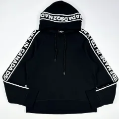 (レディースXS) DSQUARED2 レディース オーバーサイズ サイドライン フーディー ブラックのサムネイル