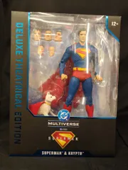 MCFARLANETOYS DC MULTIVERSE SUPER MAN & KRYPTO DELUXE THEATRICAL EDITION