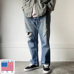 1995年製 USA製 リーバイス 501 ヒゲ落ち クラッシュ ジーンズ W40 L30(実寸W39 L27) バレンシア工場 ダメージジーパン D154-21-0070ZT