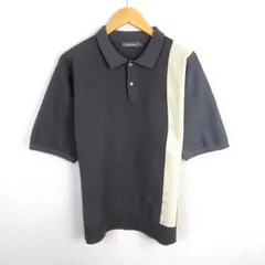 INED HOMME イネドオム ポロシャツ 半袖 ニット 切替 ブラック M メンズ 古着 モード シンプルのサムネイル