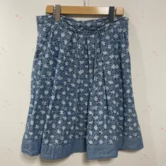Weekend Max Mara ウィークエンドマックスマーラ 花柄フレアスカート 36 ブルー コットン100%のサムネイル