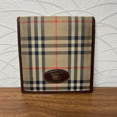 BURBERRY バーバリーノバチェック柄キャンバスとレザーコインケース