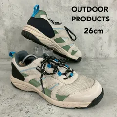 OUTDOOR PRODUCTS アウトドアプロダクツ 26.0 cm 防水 設計 トレッキング スニーカー シューズ 登山靴 ウォーキング ハイキング キャンプ 軽登山 屋外 作業 靴 厚底 ローカット ベージュ KF7453 ★ ■■のサムネイル