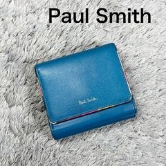 Paul Smith 三つ折り財布 ネイビー レザー - メルカリ