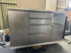 引き取り限定】ミラタップ 流し台 W1200 右シンク 混合水栓付き ほぼ