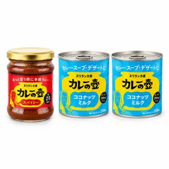 スパイシー＋ココナッツミルク2缶第3世界ショップ カレーの壺 スパイシー 200g ×1瓶 ＋ ココナッツミルク 200ml ×2缶 セット 本格スリランカカレー 辛口 カレーペースト 小麦粉不使用 グルテンフリーのサムネイル