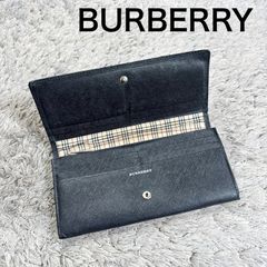 希少品】バーバリー 長財布 がま口 ノバチェック サフィアーノレザー