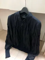 ハンサム ランバンコレクション LANVIN 98 5万 シャーリングアウター ネイビー ジップアップパールジャケット パフ 春夏のサムネイル