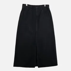 UNIQLO ユニクロ ブラック レディース デニム ロング丈スカート 70-97 N3394