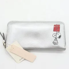 サザビー 長財布 スヌーピー コラボ レザー 小銭入りあり ウォレット ブランド レディース シルバー SAZABY 【中古】のサムネイル