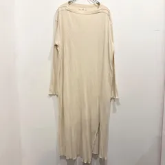 シルク100% unfil アンフィル ローシルクリベッドジャージーロングスリーブTシャツドレス ワンピース  オフホワイト 0【送料込み】のサムネイル