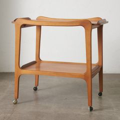 フランスアンティーク木製木キッチンワゴン/トロリー/サイドテーブル