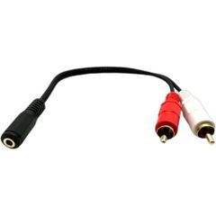 オーディオ分配ケーブル 3.5mmステレオ メス とRCA オス ×2 0.2m
