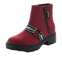 【処分価格】【moonstar】NM J046 WINE ムーンスター ニーモ Ni-mo ワイン ショートブーツ スエード 子供靴 女の子のサムネイル