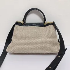 LORISTELLA ロリステッラ 2wayショルダーバッグ ワンハンドル ラフィア×本革レザー レディース イタリア製 美品のサムネイル