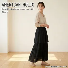 AMERICAN HOLIC ティアード ロングスカート ブラック M 美品のサムネイル