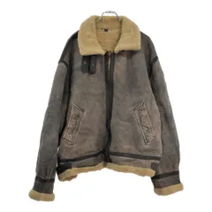 B-3 フライトジャケット ムートンレザージャケット ミリタリー ブラウン(メンズ XXXL)中古 古着 V5161