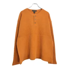 Banana Republic バナナリパブリック ヘンリーネック 長袖サーマルＴシャツ オレンジ(メンズ L)中古 古着 U8022のサムネイル