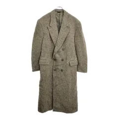 80年代 USA製 LANVIN ランバン ダブルブレスト ツイード チェスターフィールドコート ブラウン(メンズ M相当)中古 古着 V4878のサムネイル