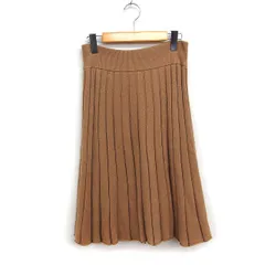 ジェイクルー J.CREW ウール ニット ワイドリブ スカート ひざ丈 無地 S キャメル 茶 /FT4のサムネイル