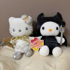 希少レア ハローキティ 天使 小悪魔 のれん 2007年製 サンリオ 平成