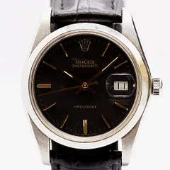 美品 稼働 ロレックス オイスターデイト プレシジョン 6694 4007583 手巻き ブラック文字盤 メンズ腕時計 0041030 6JWT KMT ABC24896のサムネイル