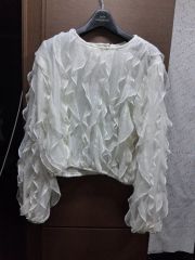 loin nuit ロワンニュイ 【F】フリルシアーシャツ♡新品♡6,930円 