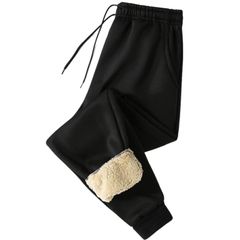 [CALM.st] スウェットパンツ イージーパンツ メンズ 暖パン 裏ボア 厚手 防寒 防風 カジュアルパンツ アウトドア ルームウエア シンプル 無地 ゆったり ウエア 極暖 楽 コスパ ボトムス ラフ 部屋着 モノトーン ルームウ [ブラック] [XL]