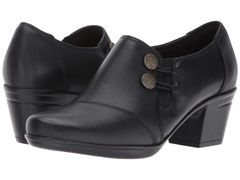 클라크스 여성 신발 힐 Clarks Emslie Warren Black Leather 블랙