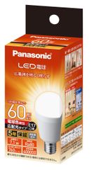 파나소닉 미니 크립톤형 LED 전구 구금 직경 17mm 전구 60W형 상당 전구색 상당(7.1W) 소형 전구·광배광 타입 밀폐 기구 대응 LDA7LGE17ESW