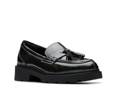 클라크스 여성 신발 슬리폰 로퍼 Clarks Lauryl Tassel Loafer Gunmetal Patent 건메탈