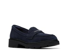 클라크스 여성 신발 슬리폰 로퍼 Clarks Lauryl Step Loafer Navy Suede 네이비