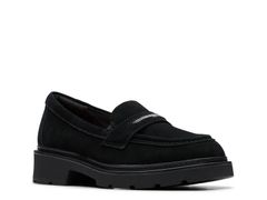 클라크스 여성 신발 슬리폰 로퍼 Clarks Lauryl Step Loafer Black Suede 블랙