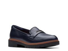클라크스 여성 신발 슬리폰 로퍼 Clarks Westlynn Glow Loafer Navy Leather 네이비