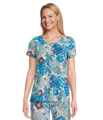 릴리 퓰리처 레이디스 탑스 셔츠 Lilly Pulitzer Etta Scoop Neck Breezy Aqua Best Fronds Forever 아쿠아