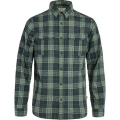 フェールラーベン メンズ トップス シャツ 長袖 Fjallraven Ovik TravelongSleeve Shirt Mens Dark NavyPatina Green ネイビーのサムネイル