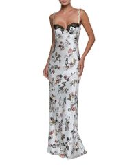 라장스 레이디스 탑스 원피스 실크 LAGENCE Sayla Silk Gown Ecru Multi Butterfly 에크루