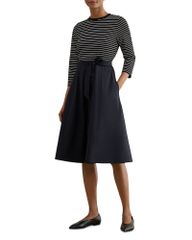 홉스 런던 레이디스 탑스 원피스 쁘띠 HOBBS LONDON Petites Viviana Dress Navy Ivory 아이보리