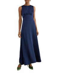 홉스 런던 레이디스 탑스 원피스 쁘띠 HOBBS LONDON Petite Black Tie Collection Jemma Dress Midnight Navy 네이비
