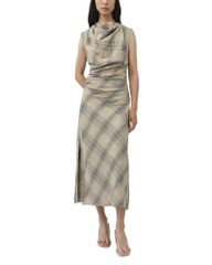 심카이 레이디스 탑스 원피스 드레이프 미디 SIMKHAI Burke Draped Midi Dress Rattan Plaid 체크