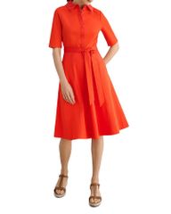 홉스 런던 레이디스 탑스 셔츠 쁘띠 HOBBS LONDON Petite Loretta Shirt Dress Tomato Red 레드