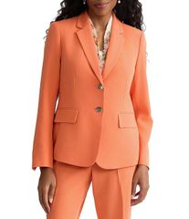 카스파르 레이디스 아우터 코트 크레페 재킷 Kasper Stretch Crepe Notched Long Sleeve Jacket Mandarin