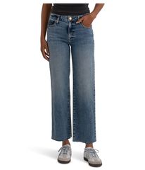 컷프롬자크로스 레이디스 하의 데님 팬츠 와이드 레그 KUT from the Kloth Charlotte HighRise Wide Leg with Raw Hem Star
