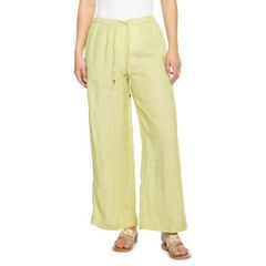 씨앤시 캘리포니아 레이디스 하의 캐주얼 팬츠 린넨 CCalifornia PullOn Linen Pants Dark Citron