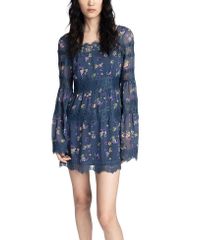 안나수이 레이디스 탑스 원피스 쉬폰 Anna Sui Night Blooming Chiffon Dress Indigo Multi 인디고