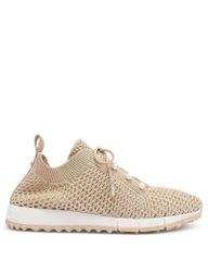 지미츄 레이디스 슈즈 스니커 니트 Jimmy Choo Womens Veles Knit Embellished Sneakers V Light Soft Gold Mix