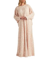 타다시 쇼지 레이디스 탑스 원피스 팡코르 레이스 Tadashi Shoji Sonnie Sequin Lace Caftan Gown Rose Mist