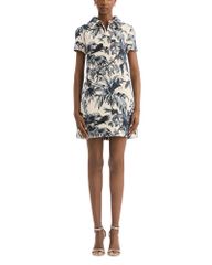 오스카 드 라 렌터 레이디스 탑스 원피스 트위드 Oscar de la Renta Short Sleeve Tweeday Dress NavyIvory 아이보리
