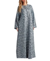 다다시쇼지 레이디스 탑스 원피스 팡코르 자수 Tadashi Shoji Ostak Sequin Embroidered Caftan Gown Blue Coral 블루